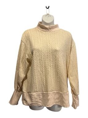 Parker & Quinn Cozy Cream Cable Turtleneck Sweater. Size large